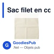 Sac filet en coton bio personnalisable pour fruits - Freddyavec logo - Miniature 1