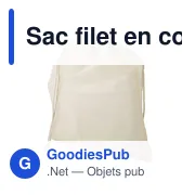 Sac filet en coton bio personnalisable pour fruits - Freddyavec logo - Miniature 2