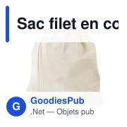 Sac filet en coton bio personnalisable pour fruits - Freddyavec logo - Miniature 4