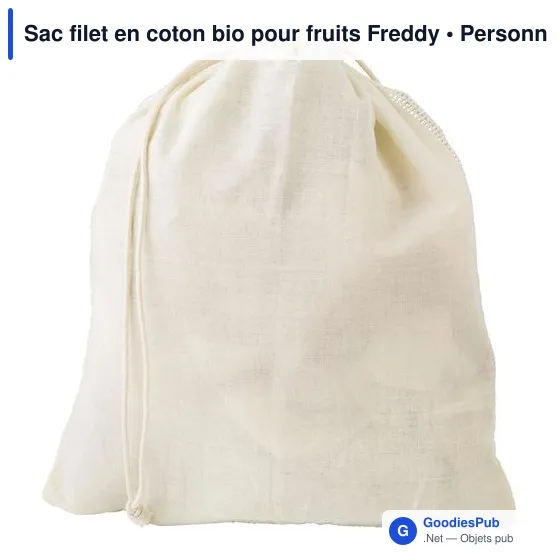 Sac filet en coton bio personnalisable pour fruits - Freddyavec logo - Image 4