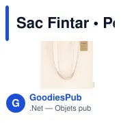 Sac shopping personnalisable en coton recyclé avec logo - Sac Fintar - Miniature 1