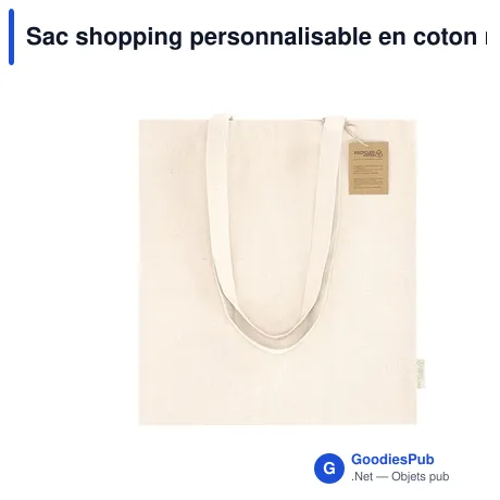 Sac shopping personnalisable en coton recyclé avec logo - Sac Fintar