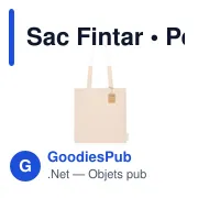 Sac shopping personnalisable en coton recyclé avec logo - Sac Fintar - Miniature 2