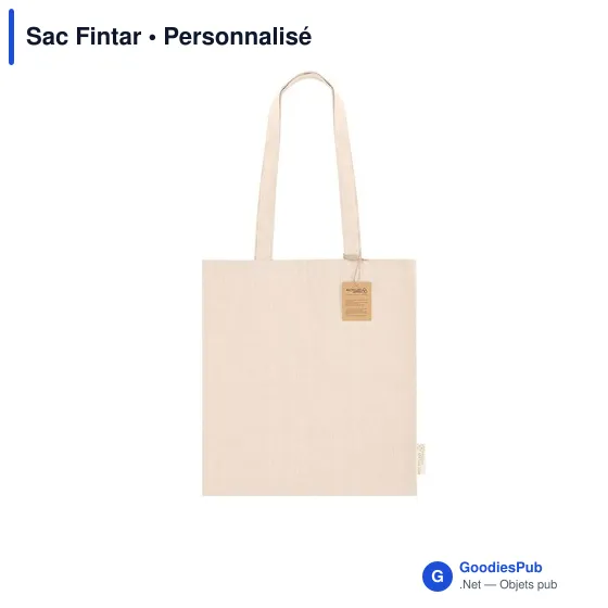 Sac shopping personnalisable en coton recyclé avec logo - Sac Fintar - Image 2