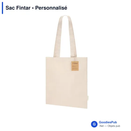 Sac shopping personnalisable en coton recyclé avec logo - Sac Fintar - Image 3