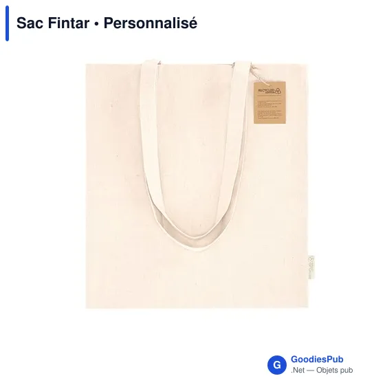 Sac shopping personnalisable en coton recyclé avec logo - Sac Fintar - Image 4