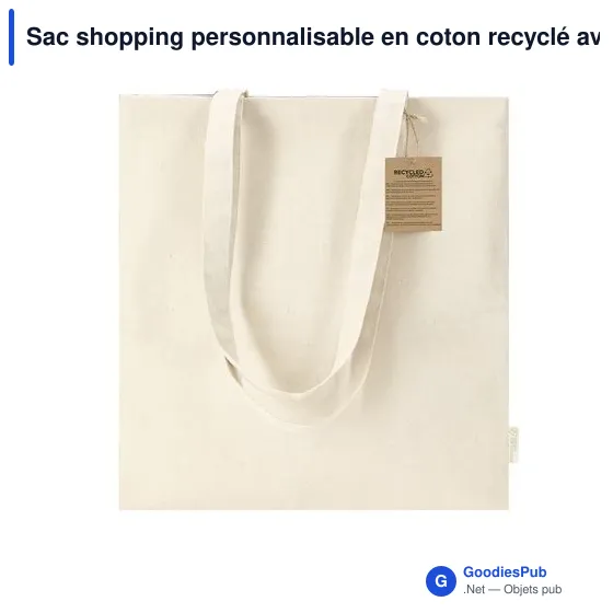 Sac shopping personnalisable en coton recyclé avec logo - Sac Fintar - Image 5