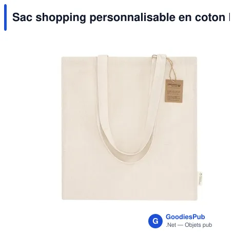 Sac shopping personnalisable en coton bio - Sac Fizzyavec logo