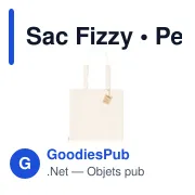 Sac shopping personnalisable en coton bio - Sac Fizzyavec logo - Miniature 2