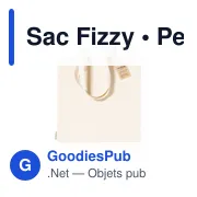 Sac shopping personnalisable en coton bio - Sac Fizzyavec logo - Miniature 3