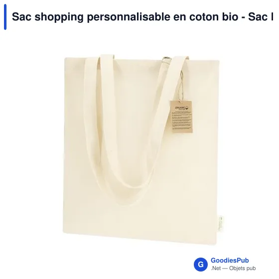 Sac shopping personnalisable en coton bio - Sac Fizzyavec logo - Image 5