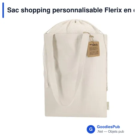 Sac shopping personnalisable Flerix en coton recyclé avec logo