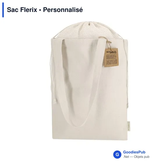 Sac shopping personnalisable Flerix en coton recyclé avec logo - Image 1