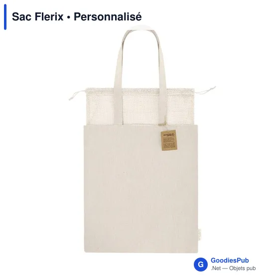 Sac shopping personnalisable Flerix en coton recyclé avec logo - Image 2