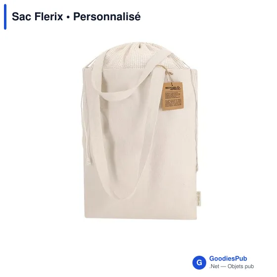 Sac shopping personnalisable Flerix en coton recyclé avec logo - Image 3
