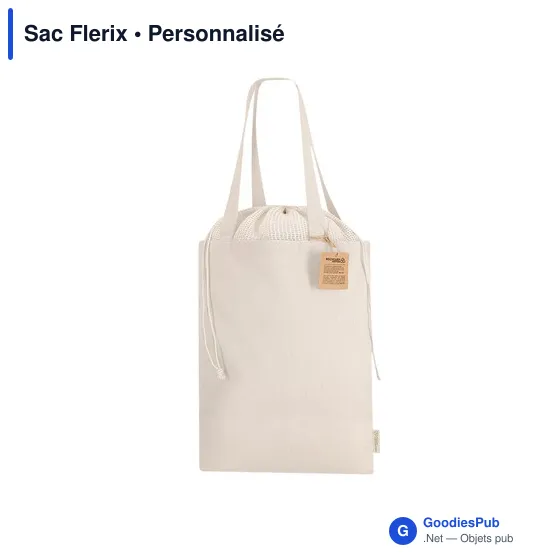 Sac shopping personnalisable Flerix en coton recyclé avec logo - Image 4