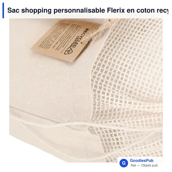 Sac shopping personnalisable Flerix en coton recyclé avec logo - Image 8