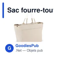 Sac fourre-tout personnalisable en coton zippé 320 g/m² avec logo - 39 x 34 cm - Miniature 2