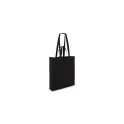 Variante Noir - Sac fourre-tout personnalisable en coton coloré à soufflet avec logo - 140 g/m²