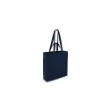Variante Bleu foncé - Sac fourre-tout personnalisable en coton coloré à soufflet avec logo - 140 g/m²