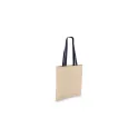 Variante Bleu foncé - Sac fourre-tout personnalisable en coton coloré 140 g/m² avec logo - 38 x 42 cm