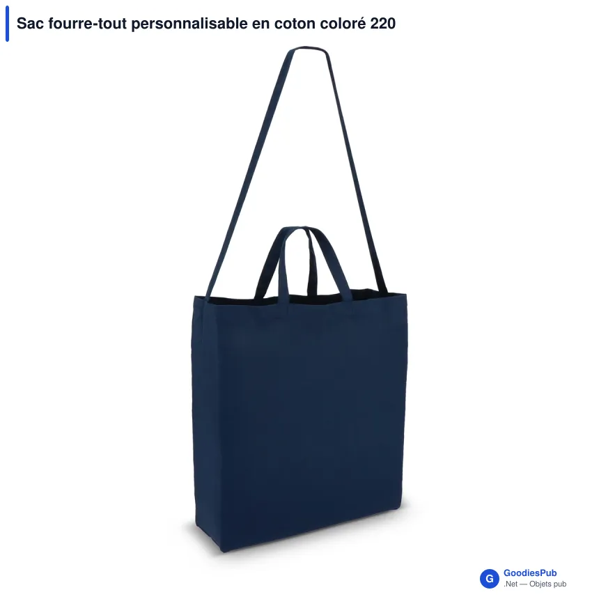 Sac fourre-tout personnalisable en coton coloré 220 g/m² avec logo - 40 x 44 cm - Image 4