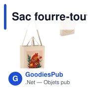 Sac fourre-tout personnalisable en coton écru 220 g/m² avec logo - 40 x 44 cm - Miniature 1