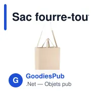 Sac fourre-tout personnalisable en coton écru 220 g/m² avec logo - 40 x 44 cm - Miniature 2