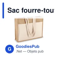 Sac fourre-tout personnalisable en jute OEKO-TEX® avec logo - 45 x 35 cm - Miniature 2