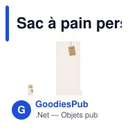 Sac à pain personnalisable Gadlen avec logo en étiquette latérale - Miniature 1