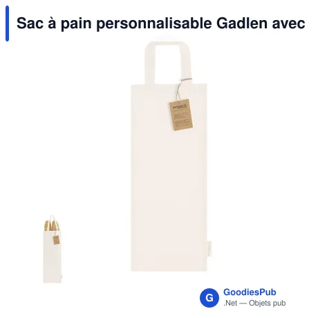 Sac à pain personnalisable Gadlen avec logo en étiquette latérale