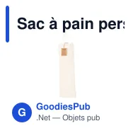 Sac à pain personnalisable Gadlen avec logo en étiquette latérale - Miniature 3