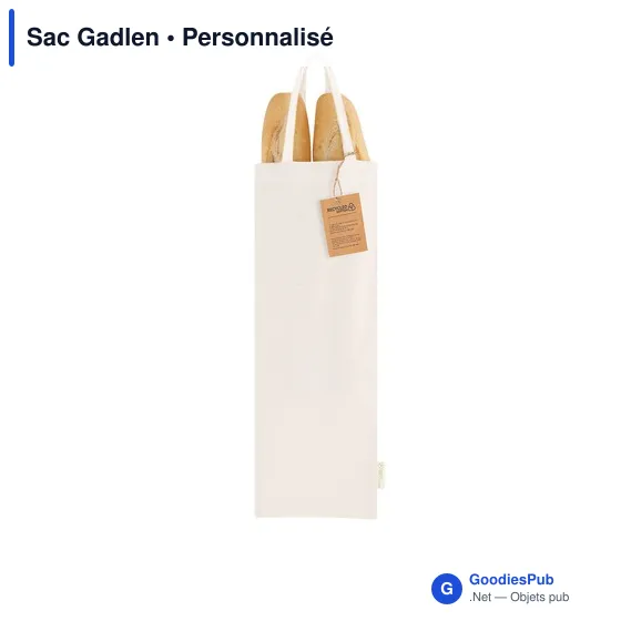 Sac à pain personnalisable Gadlen avec logo en étiquette latérale - Image 4