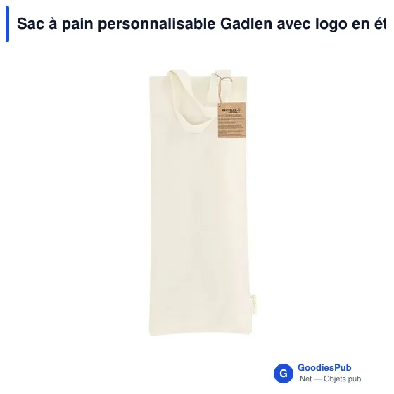Sac à pain personnalisable Gadlen avec logo en étiquette latérale - Image 6