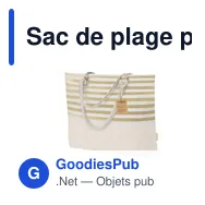 Sac de plage personnalisable Henar avec logo en coton recyclé - Miniature 1
