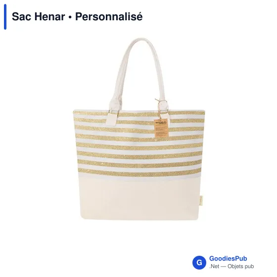 Sac de plage personnalisable Henar avec logo en coton recyclé - Image 2