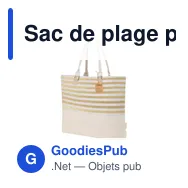 Sac de plage personnalisable Henar avec logo en coton recyclé - Miniature 3