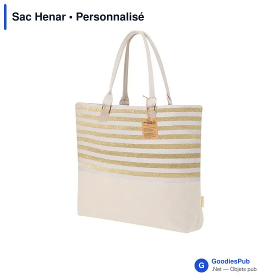 Sac de plage personnalisable Henar avec logo en coton recyclé - Image 3