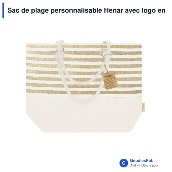 Sac de plage personnalisable Henar avec logo en coton recyclé - Image 5