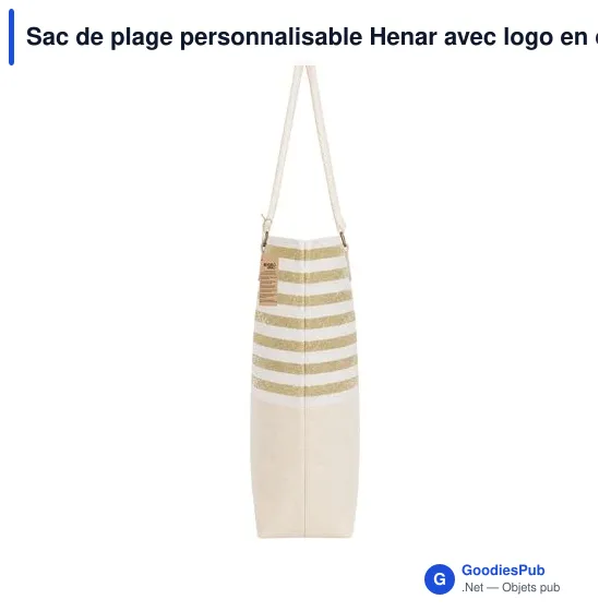 Sac de plage personnalisable Henar avec logo en coton recyclé - Image 6