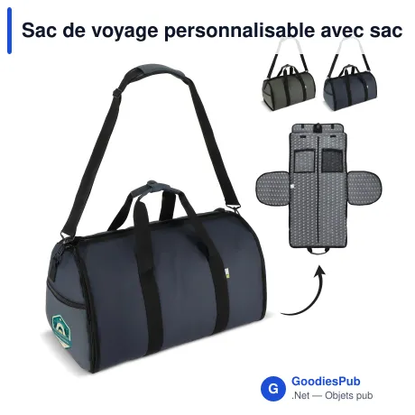 Sac de voyage personnalisable avec sac à chaussures, logo - InSideOut Carry Smart