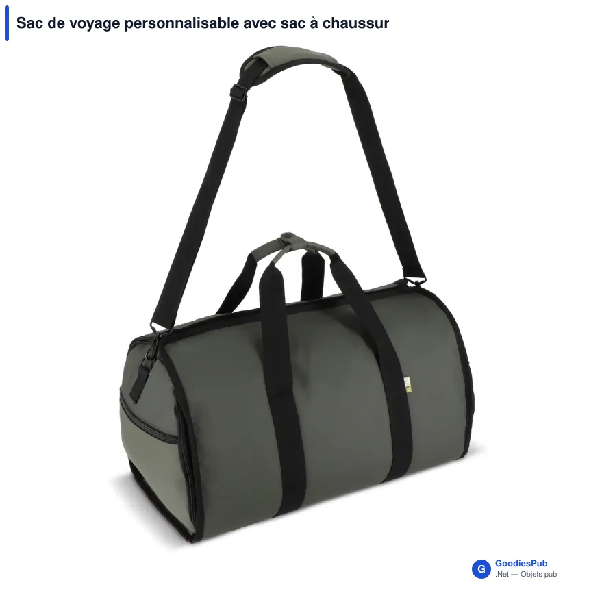 Sac de voyage personnalisable avec sac à chaussures, logo - InSideOut Carry Smart - Image 3