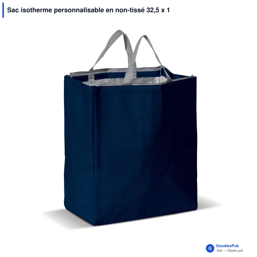 Sac isotherme personnalisable en non-tissé 32,5 x 19,5 x 39 cm avec logo - Cooler - Image 3