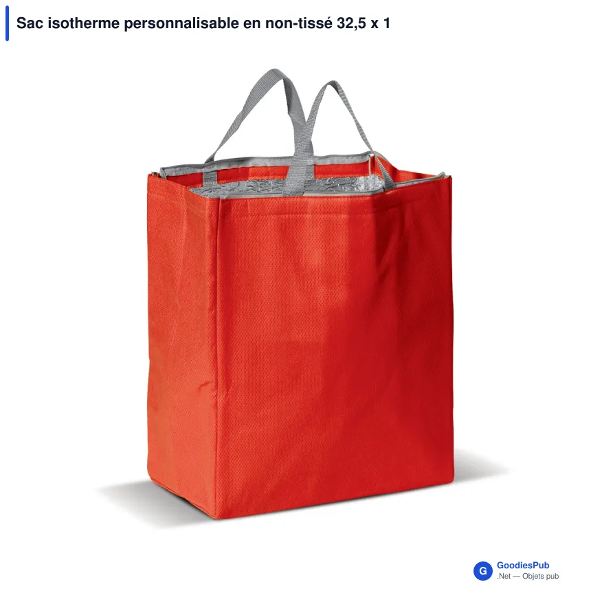 Sac isotherme personnalisable en non-tissé 32,5 x 19,5 x 39 cm avec logo - Cooler - Image 4