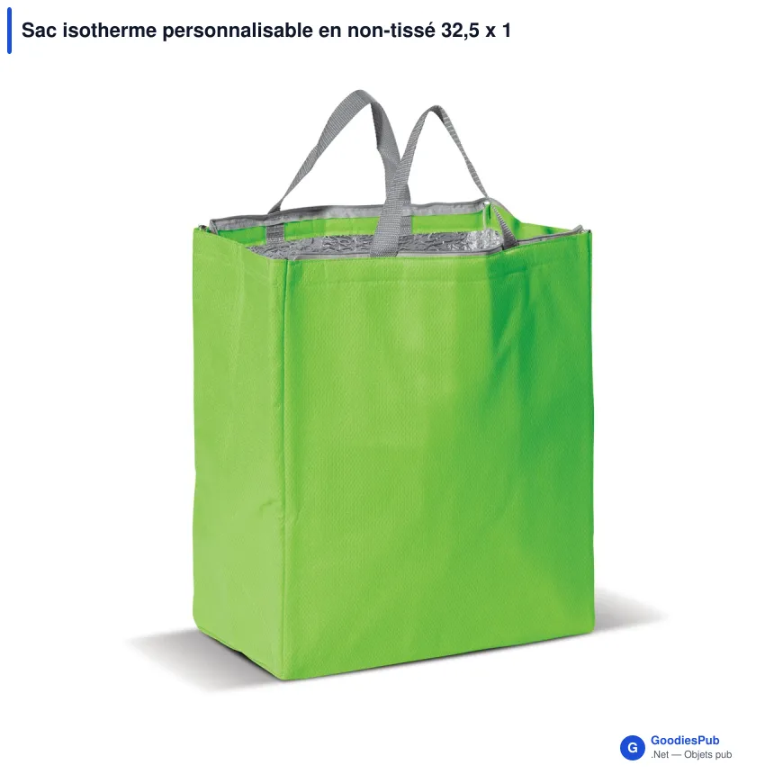 Sac isotherme personnalisable en non-tissé 32,5 x 19,5 x 39 cm avec logo - Cooler - Image 5