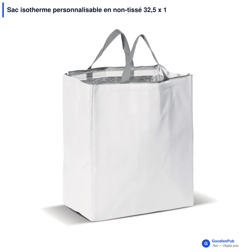 Sac isotherme personnalisable en non-tissé 32,5 x 19,5 x 39 cm avec logo - Cooler - Image 6