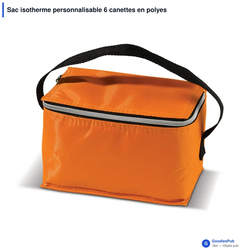 Sac isotherme personnalisable 6 canettes en polyester avec logo - Coloris - Image 2