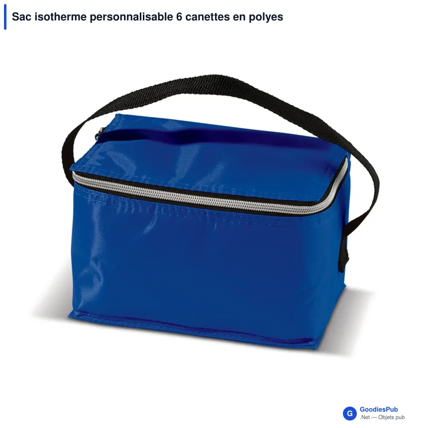 Sac isotherme personnalisable 6 canettes en polyester avec logo - Coloris - Image 3