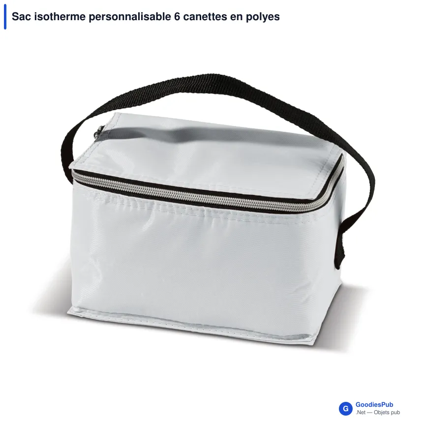 Sac isotherme personnalisable 6 canettes en polyester avec logo - Coloris - Image 4