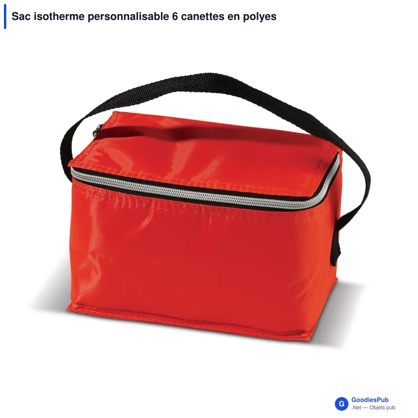 Sac isotherme personnalisable 6 canettes en polyester avec logo - Coloris - Image 5
